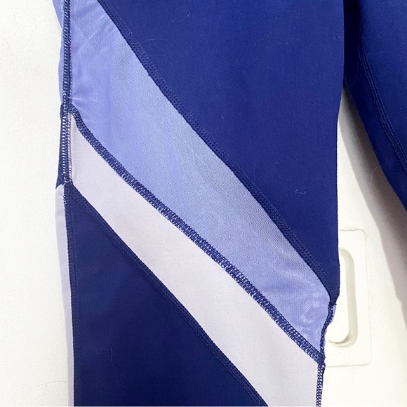 FABLETICS workout exercise color blocked mesh stripe leggings polyester knit S - Picture 2 of 7